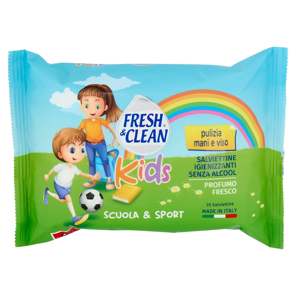 Fresh & Clean Kids Salviettine Igienizzanti Senza Alcool 20 pz